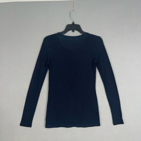 Cotton Citizen Shirt Womens XS Navy Blue Marbella Long Sleeve Minimal Basic USA - Picture 7 of 14